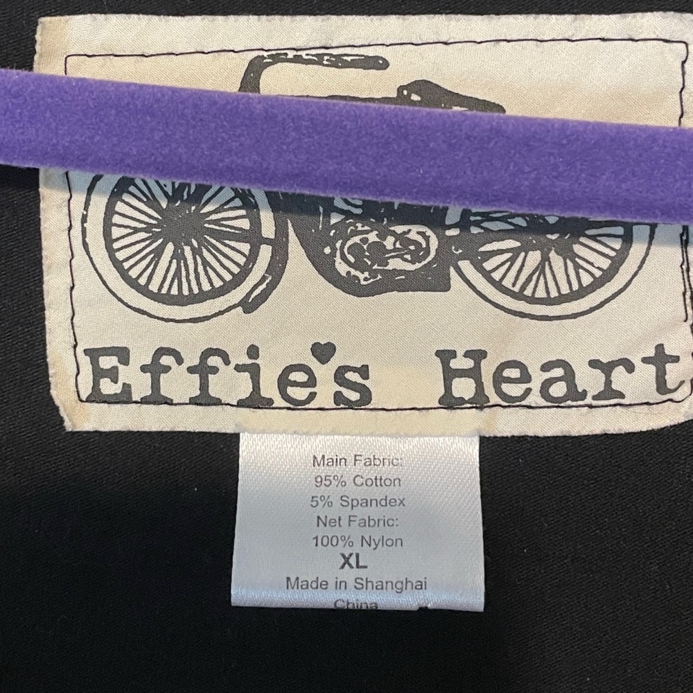 Effie's Heart The Caron Black Dress with Cream Camera Details XL - Picture 2 of 4